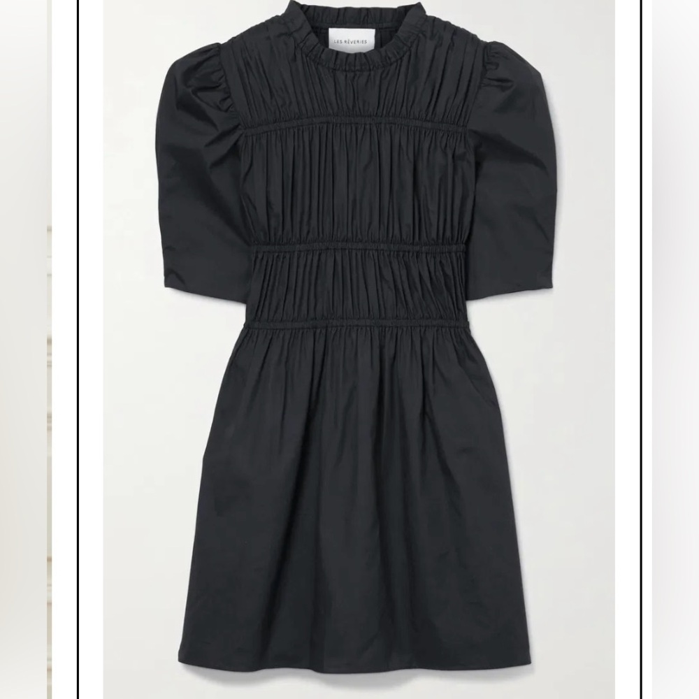 LES RÊVERIES Ruched Cotton-Poplin Mini Dress - Picture 2 of 6